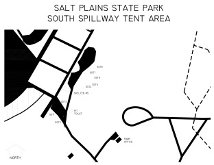 View the South Spillway Tent Area map.
